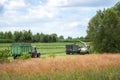 Harvesting fodder with a Forager and trailers