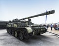 Self-propelled gun 2S5 `Hyacinth S` at the exhibition of the International military-technical forum `Army-2020`