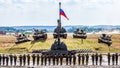 Self-propelled guns Msta-S and the main battle tanks of the Russian army