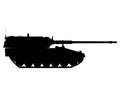 Self-propelled howitzer silhouette. German 155 mm Panzerhaubitze 2000. Military armored vehicle