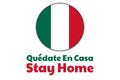 Self quarantine and and social distancing concept. Inscription Stay Home in Spanish. Flag of Mexico. COVID-19