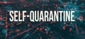 Self-quarantine theme with downtown Los Angeles at night Royalty Free Stock Photo