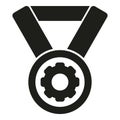 Self realization medal icon simple vector. Leader business