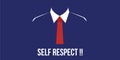 Self respect confidence person with suit red tie