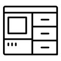 Self-service automat icon outline vector. Delivery parcel