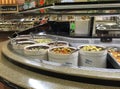 Self-service buffet food bar at supermarket