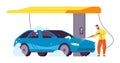 Self-service car wash. City self carwash service, jet water cleaning equipment high pressure system for washing auto