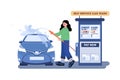 Self Service Car Wash Illustration concept on white background Royalty Free Stock Photo