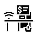 self-service checkout glyph icon vector illustration sign Royalty Free Stock Photo