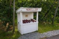 Self-service cherry stand in the Hardanger region in Norway.