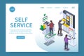 Self Service Isometric Website Royalty Free Stock Photo