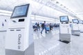 Self service machine and help desk kiosk at airport