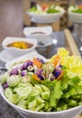 Thai side dishes on the buffet table at the wedding.