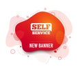 Self service sign icon. Maintenance button. Vector
