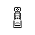 Self-service telemedicine black line icon. Pictogram for web page