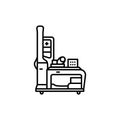 Self-service telemedicine black line icon. Pictogram for web page