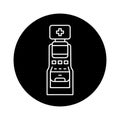 Self-service telemedicine black line icon. Pictogram for web page