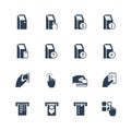 Self-service terminals icon set