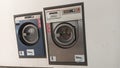 15.03.2023 Self-service washing machines in one of the laundries in Lisbon in Portugal