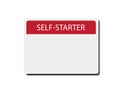 self starter tag on white Royalty Free Stock Photo