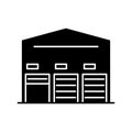 Self storage unit black glyph icon