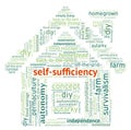 Self sufficiency word cloud isolated on a white background