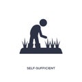 self-sufficient icon on white background. Simple element illustration from agriculture farming and gardening concept