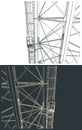 Self-supporting tower close up illustrations Royalty Free Stock Photo