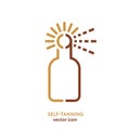 Self-tanning symbol, logo element. Home beauty treatment idea