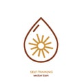 Self-tanning symbol, logo element. Home beauty treatment idea