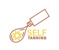 Self-tanning symbol, logo element. Home beauty treatment idea