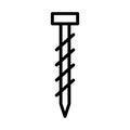 Self tapping screw line icon isolated on white background. Black flat thin icon on modern outline style. Linear symbol and