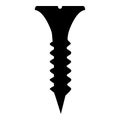 Self tapping screw short long icon black color vector illustration flat style image Royalty Free Stock Photo