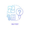 Self-test blue gradient concept icon