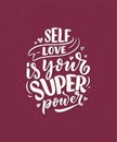 Selfcare lettering quote for blog or sale. Time to something nice. Beauty, body care, premium cosmetics, delicious, ego. Modern