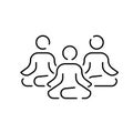 Selfcare line icon. Meditation, yoga, indifference. Mental health concept. Vector for topics like healthy lifestyle, psychology,