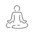 Selfcare line icon. Meditation, yoga, indifference. Mental health concept. Vector for topics like healthy lifestyle, psychology,