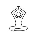 Selfcare line icon. Meditation, yoga, indifference. Mental health concept. Vector for topics like healthy lifestyle, psychology,