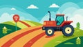 A selfdriving tractor plowing a field with advanced sensors and GPS technology adjusting its path to avoid obstacles and Royalty Free Stock Photo
