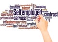 Selfemployed word cloud hand writing concept