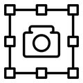 Selfie camera icon outline vector. Screenshot cam Royalty Free Stock Photo