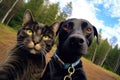 Selfie Cat Portrait, Two Cats Make Self Picture Royalty Free Stock Photo