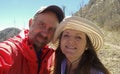 A Selfie of a Couple on a Hike