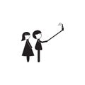 selfie couple in love icon. Illustration of family values icon. Premium quality graphic design. Signs and symbols icon for website