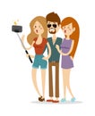 Selfie couple vector illustration.