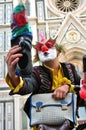 Selfie of a funny street artist Italy Royalty Free Stock Photo