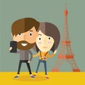 Selfie with girlfriend in Paris