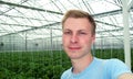 Selfie in greenhouse Royalty Free Stock Photo