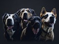 selfie of a group of dogs soft back light. ai generative Royalty Free Stock Photo