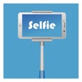 Selfie Icon with smart phone end monopod